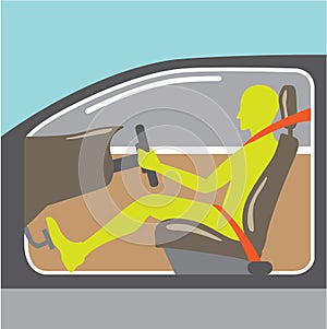 Driver in the car seat belt