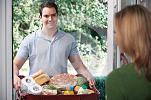 Driver Delivering Online Grocery Order