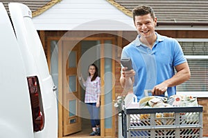 Driver Delivering Online Grocery Order