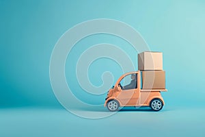 driver driving car with parcels,delivery concept