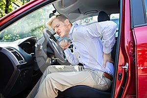 Driver Having Backpain After Driving Car