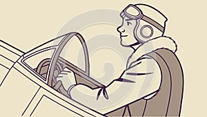 Driver Inside Car View Illustration, vector design Generative AI