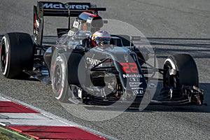 Driver Jenson Button . Team McLaren Honda