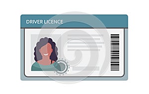 Driver licence icon. Driver id card vector license. Driver identity photo