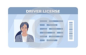 Driver License ID card. Personal info data. Identification document