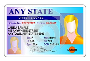 Driver license identity card