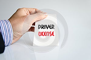 Driver license text concept