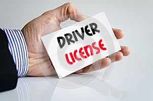 Driver license text concept