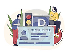 Driver license vector simple concept