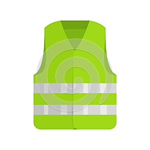 Driver reflective vest icon, flat style