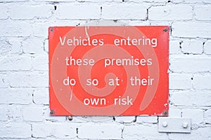 Driver responsible for car contents liable for theft or loss sign by management