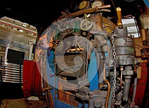 Driver's compartment of an old train