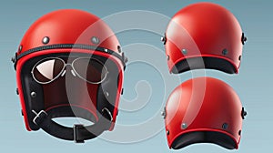 The driver's hat is painted with a glossy surface, has soft black lining and a belt in front, back, and angle views