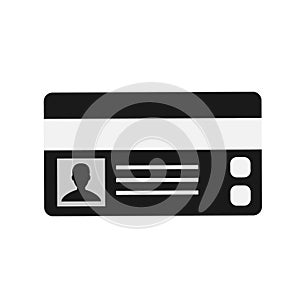 Driver`s license identification card icon. ID Driver Card.