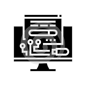 driver software glyph icon vector illustration