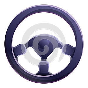 Driver steering wheel icon, cartoon style