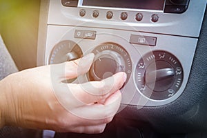 Driver using car air-conditioning system