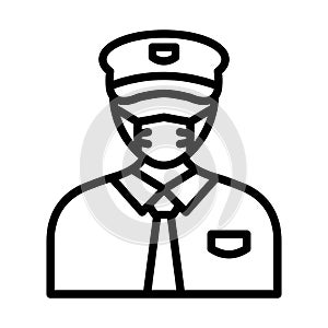 Driver Wearing mask Vector Icon which can easily modify or edit