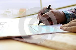 The driver writing log books