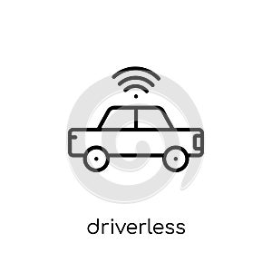 driverless autonomous car icon. Trendy modern flat linear vector