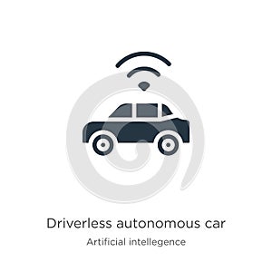 Driverless autonomous car icon vector. Trendy flat driverless autonomous car icon from artificial intellegence and future photo