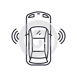 driverless car line icon, outline symbol, vector illustration, concept sign