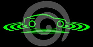 Driverless car simple symbol