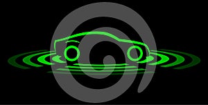 Driverless car simple symbol