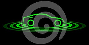 Driverless car simple symbol