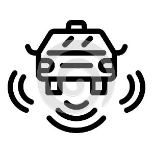Driverless car taxi icon, outline style