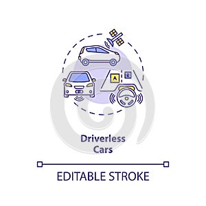 Driverless cars concept icon