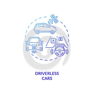 Driverless cars concept icon