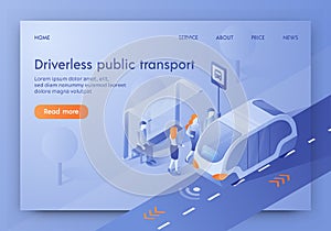 Driverless Public Transport Banner, Unmanned Bus