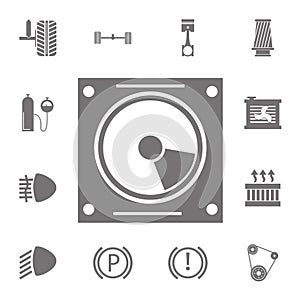 Driverless robotic car icon. Set of car repair icons. Signs of collection, simple icons for websites, web design, mobile app, info