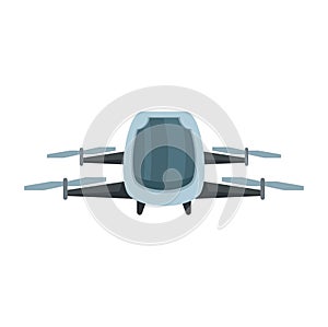 Driverless taxi drone icon flat isolated vector