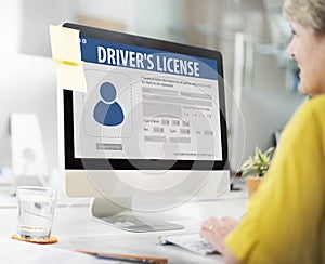 Drivers License Registeration Application Webpage Concept