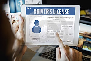 Drivers License Registration Application Webpage Concept