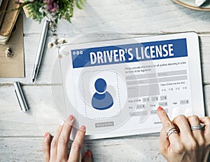 Drivers License Registration Application Webpage Concept