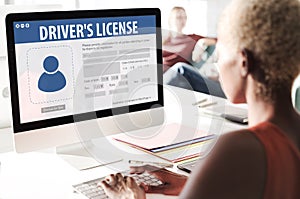 Drivers License Registration Application Webpage Concept