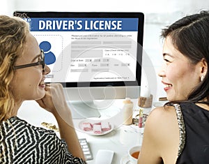 Drivers License Registration Application Webpage Concept