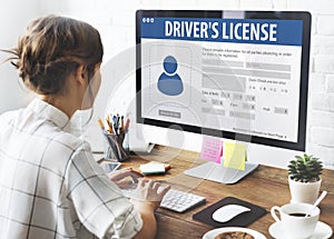 Drivers License Registration Application Webpage Concept