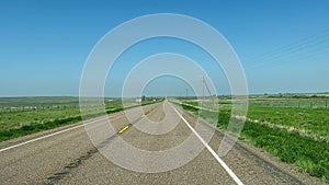 Driving through the agricultural area along Highway 2 in Montana