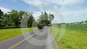 Driving Along Amish Countryside Came Across 2 Horses and Buggy