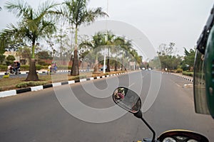 Driving with a Boda Boda Motor Taxi in Kigali, Rwanda