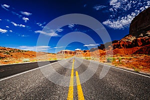 Driving through Capital Reef National Park, Utah, USA