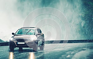 Driving Car in Heavy Rain