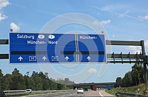 Driving directions on the highway to go to Innsbruck in Austria photo