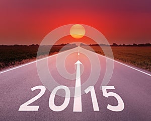 Driving on an empty road forward to 2015