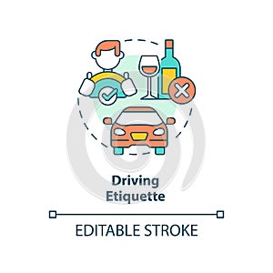 Driving etiquette concept icon