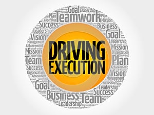 Driving Execution word cloud
